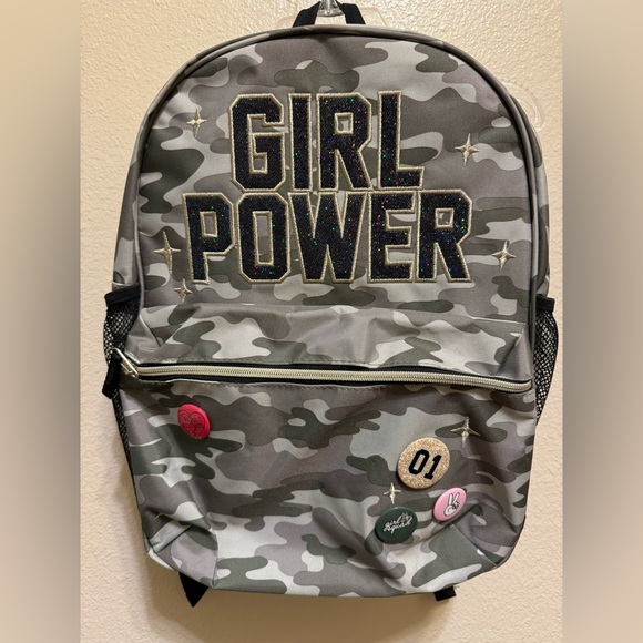 The Children's Place Other - Patch Camo GIRL POWER Backpack & Lunch Bag